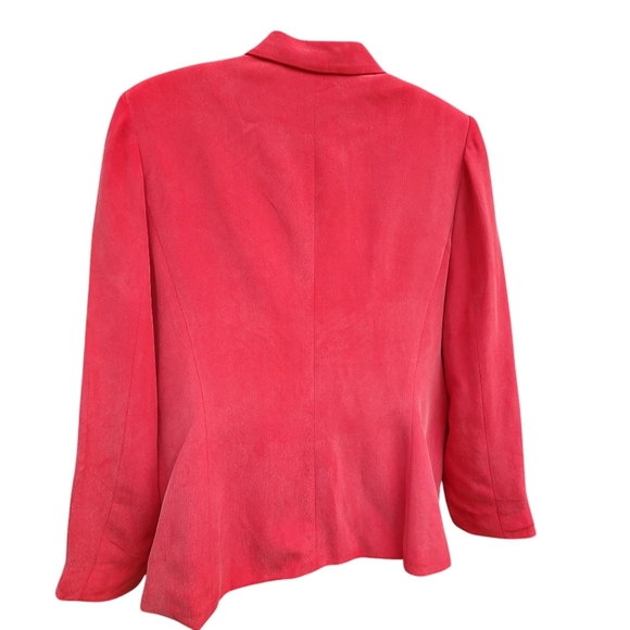 Travis Ayers Red Silk Blazer Women's Size 12 - Picture 2 of 9